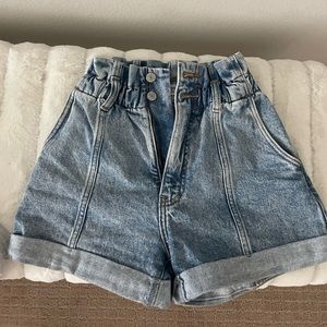 Abercrombie and Fitch paper bag denim shorts